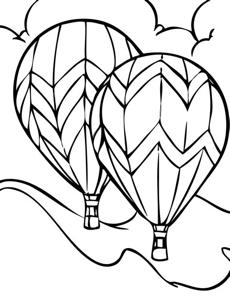 hot air balloon colouring